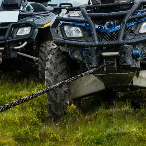 VEVOR synthetisches Windenseil, 3/8 Zoll x 25,91 m, 12,02 t synthetisches Windenleinen-Kabelseil mit Schutzhülle + geschmiedetem Windenhaken + Zugband, universell passend für SUV, großes Geländefahr – Bild 7
