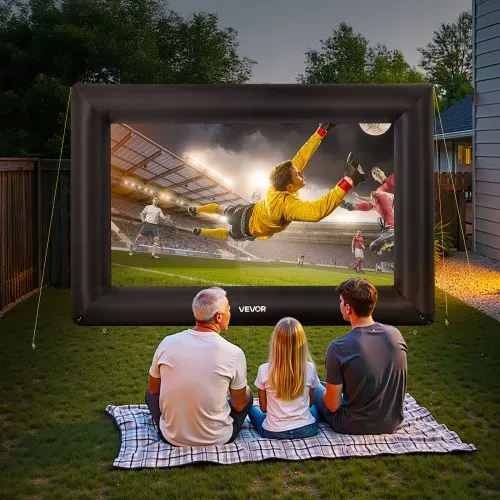 VEVOR aufblasbare Filmleinwand Projektion Beamer Leinwand aus 600D, Projektionsleinwand mit tragbarer Aufbewahrungstasche, 16:9, Filmprojektion für Heimkino Mottoparty Poolspaß (409 x 160 x 272 cm) – Bild 7