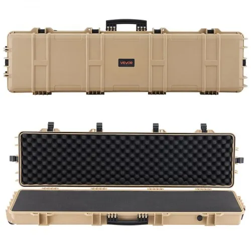 VEVOR Waffenkoffer mit Hartschale für Langwaffen, abschließbarer Gewehrkoffer mit vorgeschnittenen Schaumstoffen, Langwaffenkoffer Waffenaufbewahrung rollbar IP67 wasserfest, 138 x 38,5 x 16,5 cm Khaki VEVOR Waffenkoffer mit Hartschale für Langwaffen, abschließbarer Gewehrkoffer mit vorgeschnittenen Schaumstoffen, Langwaffenkoffer Waffenaufbewahrung rollbar IP67 wasserfest, 138 x 38,5 x 16,5 cm Khaki