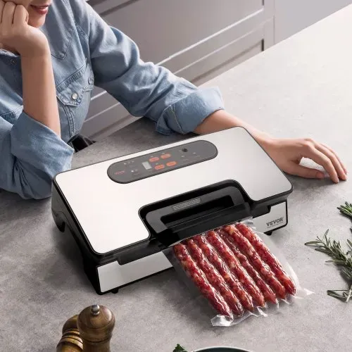 VEVOR Vakuumiergerät 130W Vakuumierer 90Kpa Einschweißgerät 30cm Dichtungslänge Folienschweißgerät für trockene oder feuchte Lebensmittel Inkl. 10x Vakuumbeutel,2x Vakuumbeutelrolle und Schlauch – Bild 7