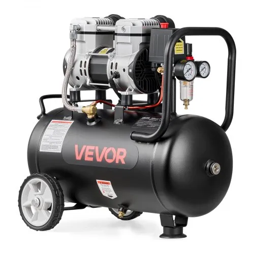 VEVOR 1,1 KW Druckluftkompressor, Ölfreier Kompressor mit 24 L Lufttank, Flüsterkompressor mit 68 L/min bei 6,2 bar & Max. 8 bar, Tragbarer Luftkompressor mit Rädern & Griff für Werkstatt Heimwerker VEVOR 1,1 KW Druckluftkompressor, Ölfreier Kompressor mit 24 L Lufttank, Flüsterkompressor mit 68 L/min bei 6,2 bar & Max. 8 bar, Tragbarer Luftkompressor mit Rädern & Griff für Werkstatt Heimwerker