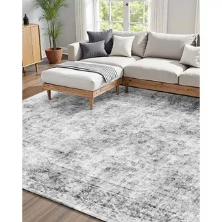 VEVOR Teppich, 1829×2743 mm Kurzflor, waschbarer Teppich, rutschfester Wohnzimmerteppich im Boho-Stil, Innenmatte für Schlafzimmer, Wohnzimmer, Kinderzimmer, Eingangsbereich, grau VEVOR Teppich, 1829×2743 mm Kurzflor, waschbarer Teppich, rutschfester Wohnzimmerteppich im Boho-Stil, Innenmatte für Schlafzimmer, Wohnzimmer, Kinderzimmer, Eingangsbereich, grau