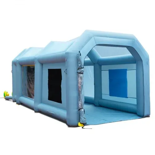VEVOR Tragbares Aufblasbares Farbzelt für Sprühmalerei 480 + 750 W, 5 x 2,2 x 2,1 m Sprühschutz Farbkabine für DIY-Projekte, Hobby-Farbautomaten-Werkzeug, Blau 210D Oxford-Gewebe Auto Lackierkabine – Bild 9