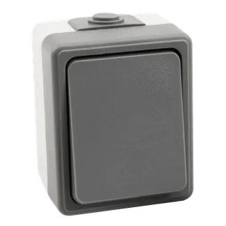 Feuchtraum Wechselschalter McPower “Secure“, 250V~/10A, IP44, Aufputz, grau Feuchtraum Wechselschalter McPower “Secure“, 250V~/10A, IP44, Aufputz, grau