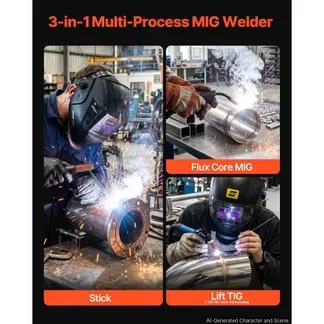 VEVOR 145A MIG-Schweißgerät 3-in-1 Lift-TIG/ Gaslos-Fülldraht/MMA-Schweißen, Trgabare Schweißmaschine für Werkstatt Garage Heimwerker, IGBT-Inverter, Synergiesteuerung, Digitalanzeige, Überlastschutz VEVOR 145A MIG-Schweißgerät 3-in-1 Lift-TIG/ Gaslos-Fülldraht/MMA-Schweißen, Trgabare Schweißmaschine für Werkstatt Garage Heimwerker, IGBT-Inverter, Synergiesteuerung, Digitalanzeige, Überlastschutz