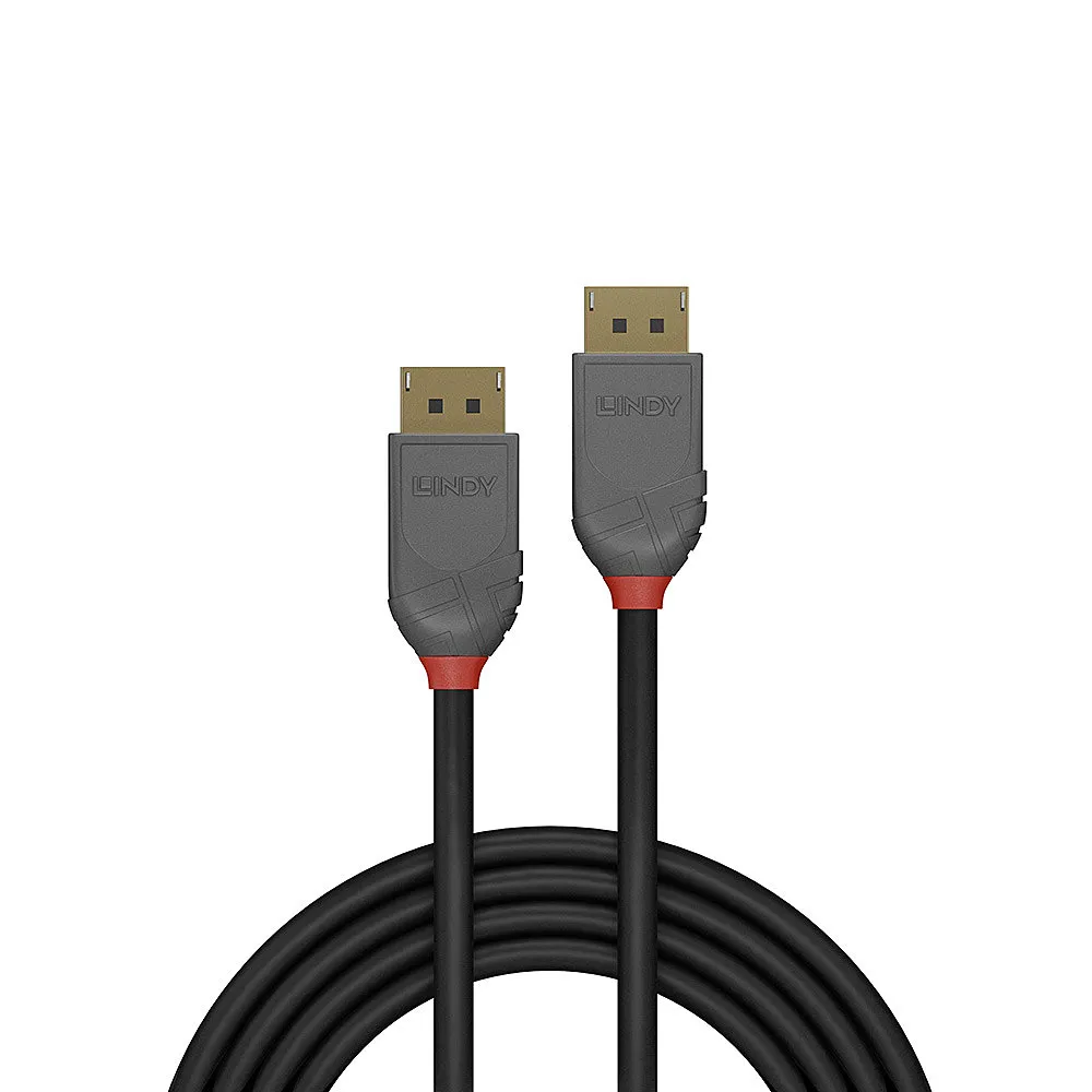 Lindy 36484 DisplayPort-Kabel 5 m Schwarz, Grau – Bild 2
