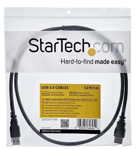 StarTech.com USB 3.0 Verlängerungskabel 1m - Stecker/ Buchse - Schwarz – Bild 5