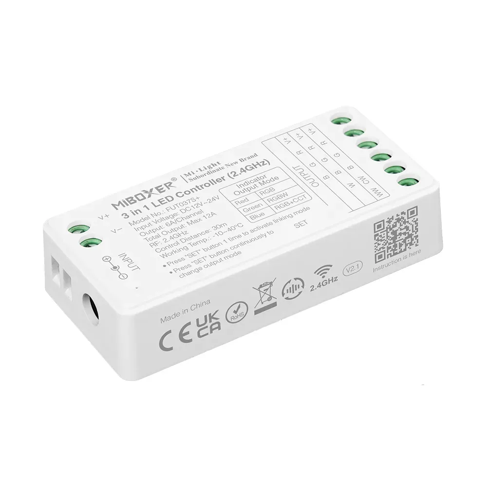 MiBoxer FUT037S+ LED Controller 3in1 (RGB/RGB-W/RGB+CCT) DC12/24V 2,4G MiBoxer FUT037S+ LED Controller 3in1 (RGB/RGB-W/RGB+CCT) DC12/24V 2,4G