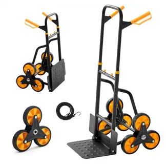 VEVOR Treppensackkarre klappbar, Sackkarre 200 kg Tragkraft, Treppensteiger mit 6 Rädern & 2 Spanngurten, Transportkarre, Treppenkarre, Stapelkarre, ideal für Haushalt, Einkauf & Lager VEVOR Treppensackkarre klappbar, Sackkarre 200 kg Tragkraft, Treppensteiger mit 6 Rädern & 2 Spanngurten, Transportkarre, Treppenkarre, Stapelkarre, ideal für Haushalt, Einkauf & Lager