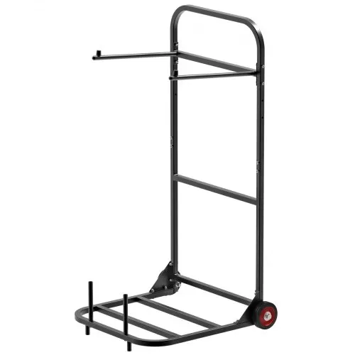 VEVOR Stuhlkarre, Klappbarer Stuhlständer, 45 kg Tragkraft, robuster Stuhlwagen zum Aufhängen von 10 Stühlen, Stuhlaufbewahrungswagen aus Metall mit Gummirädern, Stuhlhalter zum Schieben, Mattschwarz – Bild 8