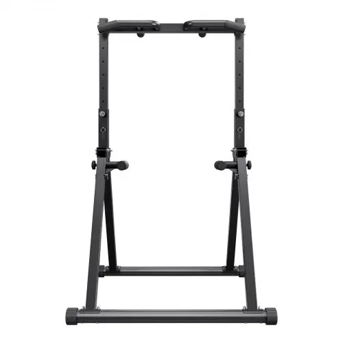 VEVOR Klimmzugstange faltbare Klimmzugstation Power Dip Station mit 150 kg Tragkraft & Dreiecksstruktur & robustem Stahlrohr, 9-fach höhenverstellbar, Krafttraining von Armen Rücken Schwarz – Bild 8