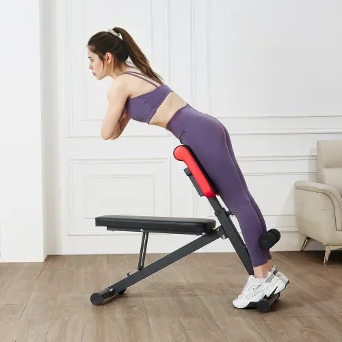 VEVOR multifunktionale Hantelbank für Ganzkörpertraining, Hyperextensionsbank Rückenverlängerung römischer Stuhl 150 kg belastbare verstellbare und faltbare Rückentrainer Heim-Fitnessstudio – Bild 7