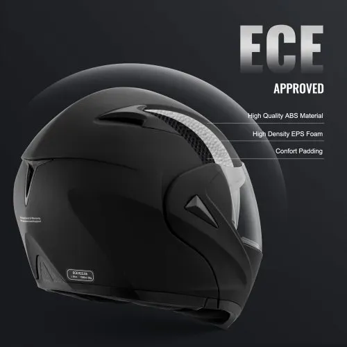 VEVOR Motorradhelm ohne Maske Helmgröße 59-60 cm, ABS Helme mit hoher Dichte & Bluetooth-Kommunikation & Wechselglas Größe L DOT-geprüfter bequemer Motocross-Helm, für Jugendliche & Erwachsene – Bild 2