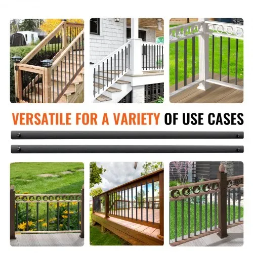 VEVOR Metallbaluster für Treppen, 25 x 5,5 x 750 mm flache dekorative Geländerstäbe aus Aluminiumlegierung, 51er-Pack Deckbaluster mit Schrauben, klassisches hohles Deckgeländer – Bild 5