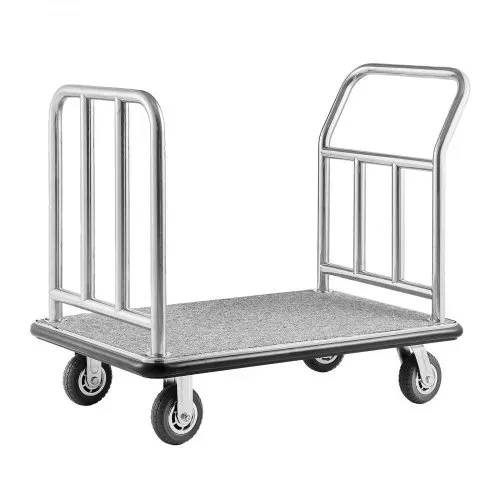 VEVOR Hotelgepäckwagen, 340 kg Tragkraft, Plattformwagen mit abnehmbarem Vorderrahmen, Parkservicewagen mit Teppichboden & 15 cm großen Gummirädern, ideal für Hotels, Eigentumswohnungen, Resorts – Bild 10