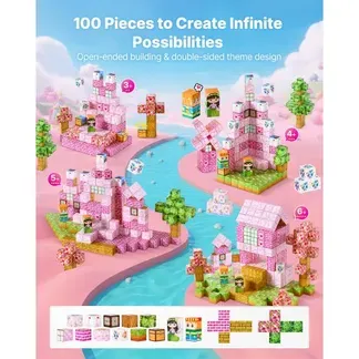 VEVOR Magnetische Bausteine, 100-teiliges Prinzessinnen-Schloss-Set, Magnetblöcke, STEM Montessori-Spielzeug als Weihnachts- & Geburtstagsgeschenk, Konstruktions-Stapelspielzeug, ab 3 Jahren VEVOR Magnetische Bausteine, 100-teiliges Prinzessinnen-Schloss-Set, Magnetblöcke, STEM Montessori-Spielzeug als Weihnachts- & Geburtstagsgeschenk, Konstruktions-Stapelspielzeug, ab 3 Jahren