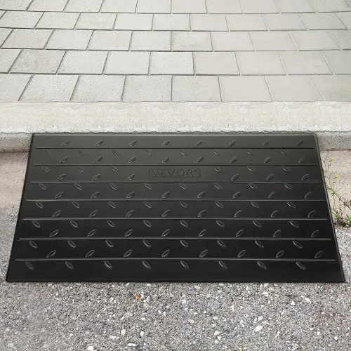 VEVOR Gummi-Schwellenrampe, 10,2 cm-Steigung, Türschwellenrampe, 3-Kanal-Kabelabdeckung, massive Gummischwellenrampe, mit einer Tragfähigkeit von 1 T für Rollstühle und Roller – Bild 7