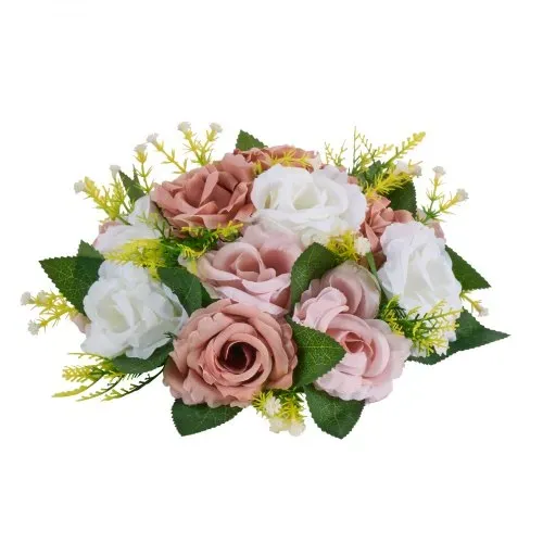VEVOR Kunstblumen, 10 Stück, 240x240x120 mm, künstliche Blumenkugeln, Kunstrosen-Arrangements für Hochzeitsmittelstücke, Heimdekoration, Tischdekoration, Partys, Feiern, rosa & weiße Rosen – Bild 8