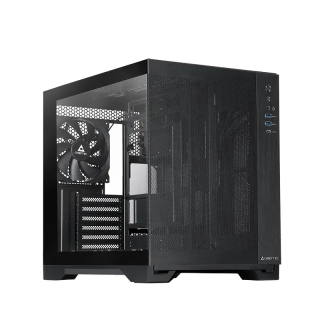 Chieftec mATX Gehäuse GM-30B-M-OP, black Cube Schwarz Chieftec mATX Gehäuse GM-30B-M-OP, black Cube Schwarz