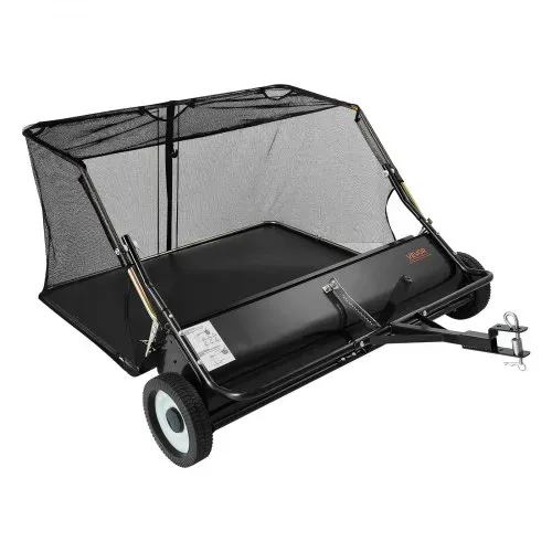VEVOR Rasenkehrmaschine, 122 cm Kehrbreite, Laubkehrmaschine für Aufsitzmäher, Laubsammler mit 566 L Auffangnetz, einstellbare Kehrhöhe, Gartenkehrmaschinen für Rasentraktor – Bild 9