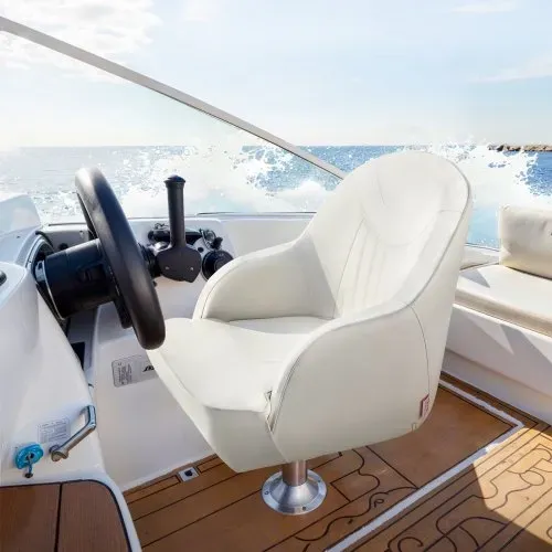 VEVOR Bootssitz Bootsstuhl mit niedriger Rückenlehne hochklappbarer Fischerbootsitz mit verdicktem Schwammkissen & PVC-Leder & ergonomischem Design Bootssitz für Fischerboote Yachten Schiffe weiß – Bild 7