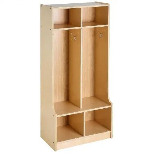 VEVOR Offener Kinderkleiderschrank aus Sperrholz, Kindergarderobe mit 4 Haken & 6 Fächern (2 Groß + 4 Klein), Garderobenregal & Aufbewahrungsregal für Kinderzimmer Zuhause Kindergarten Kita – Bild 10