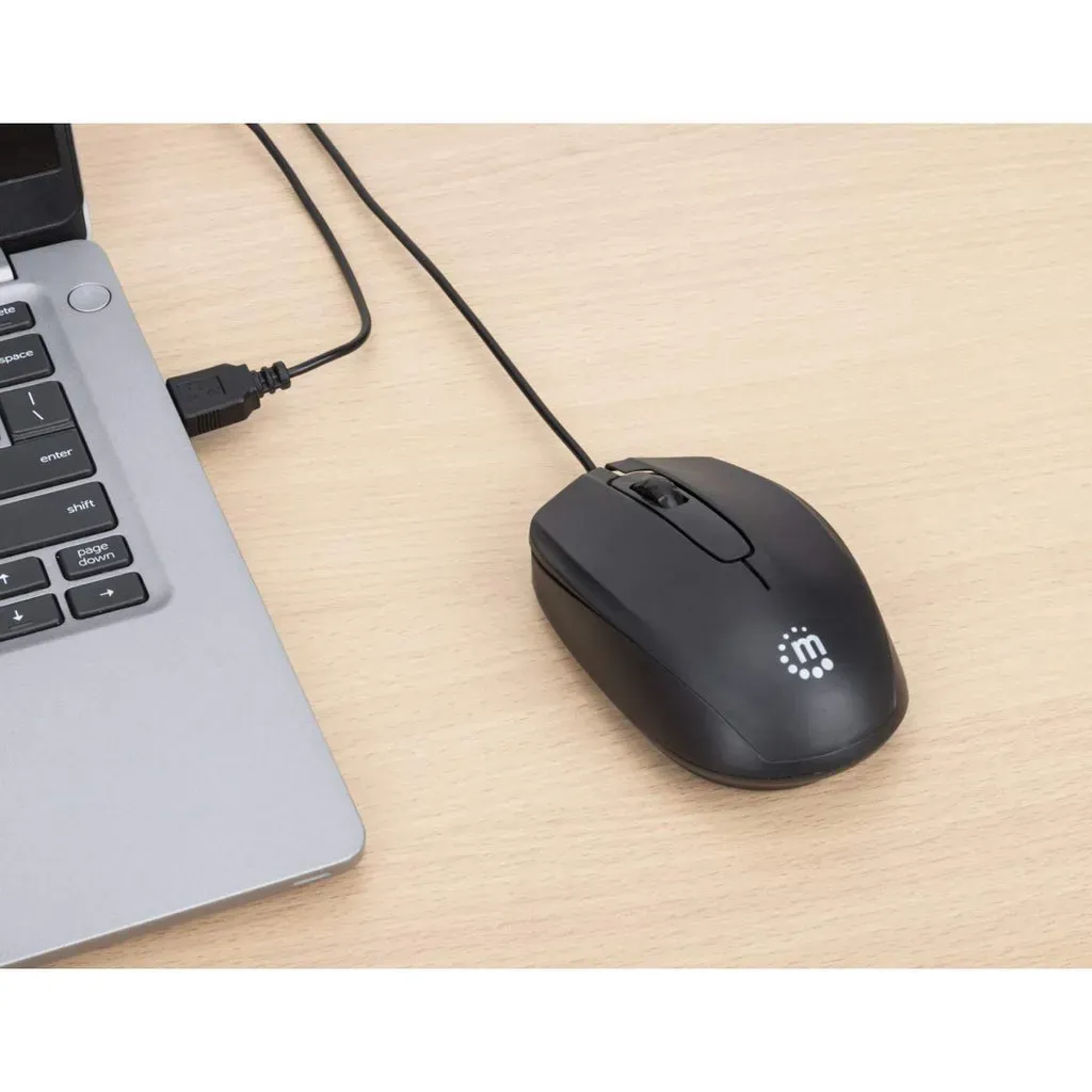 Manhattan 190190 Maus Büro Beidhändig USB Typ-A Optisch 1000 DPI – Bild 7