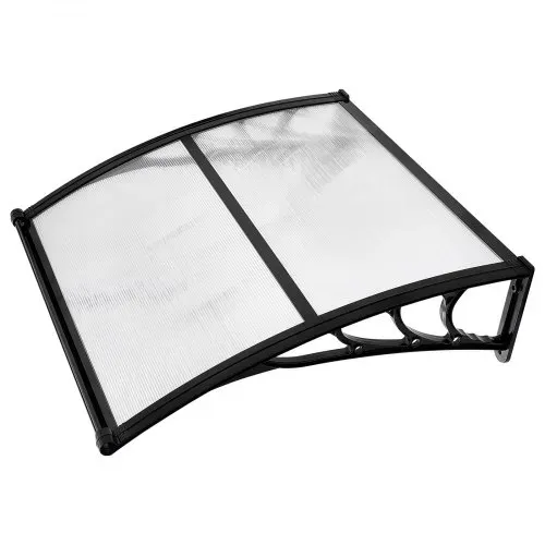 VEVOR Vordach für Haustür 965x1017 mm, Pultbogenvordach, Pultvordach mit Entwässerung & ABS-Halterung, Regen-, Schnee- & Sonnenschutz, Polycarbonat-Türüberdachung für Veranda & Terrasse, Braun – Bild 9