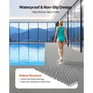 VEVOR Drainagematte PVC (0,9 m x 5 m), Rutschfeste PVC-Bodenmatte Spritzschutzmatte für Nassbereiche, Hohlmattenrolle, Antirutschmatte für Schwimmbäder, Terrassen, Badezimmer & Toiletten, Grau VEVOR Drainagematte PVC (0,9 m x 5 m), Rutschfeste PVC-Bodenmatte Spritzschutzmatte für Nassbereiche, Hohlmattenrolle, Antirutschmatte für Schwimmbäder, Terrassen, Badezimmer & Toiletten, Grau