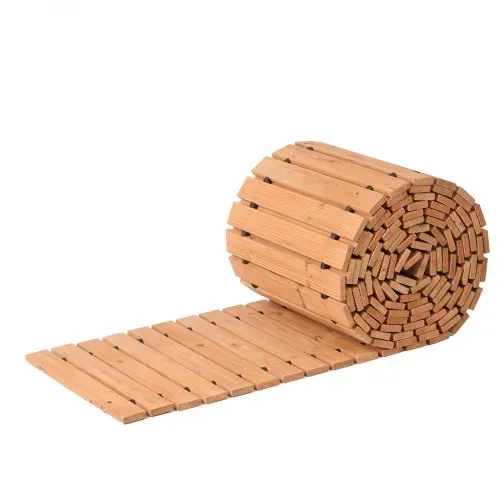VEVOR Gartenweg Rollweg, 727x43 cm, Ausrollbarer Holzweg, Außengehweg aus Zedernholz mit Drahtseilverbindung, Gartentritt, dekorativer Holzweg, Trittplatten im Garten, Hinterhof, Terrasse – Bild 9