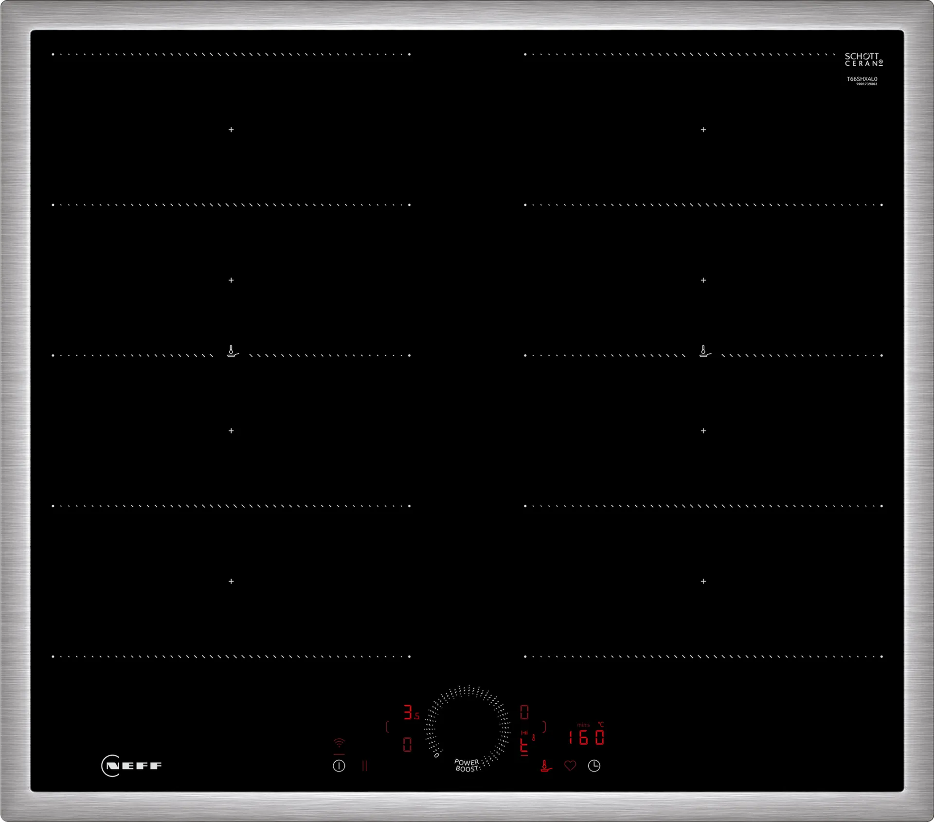 Neff T66SHX4L0 Kochfeld Schwarz Integriert 60 cm Zonen-Induktionskochfeld 4 Zone(n) Neff T66SHX4L0 Kochfeld Schwarz Integriert 60 cm Zonen-Induktionskochfeld 4 Zone(n)