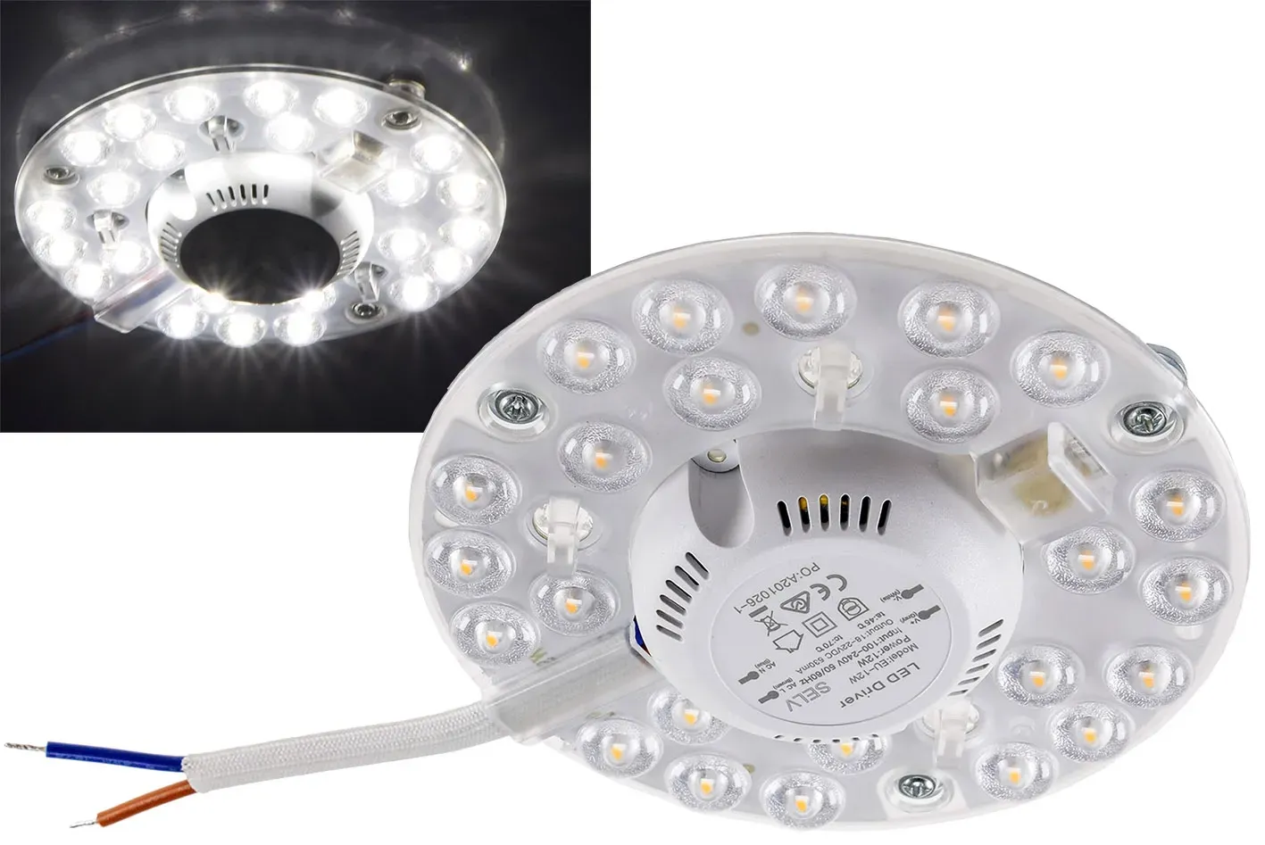 LED Umrüstmodul „UM12nw“ für Leuchten Ø125mm, 12W, 1300lm, 4000K, Magnethalter LED Umrüstmodul „UM12nw“ für Leuchten Ø125mm, 12W, 1300lm, 4000K, Magnethalter