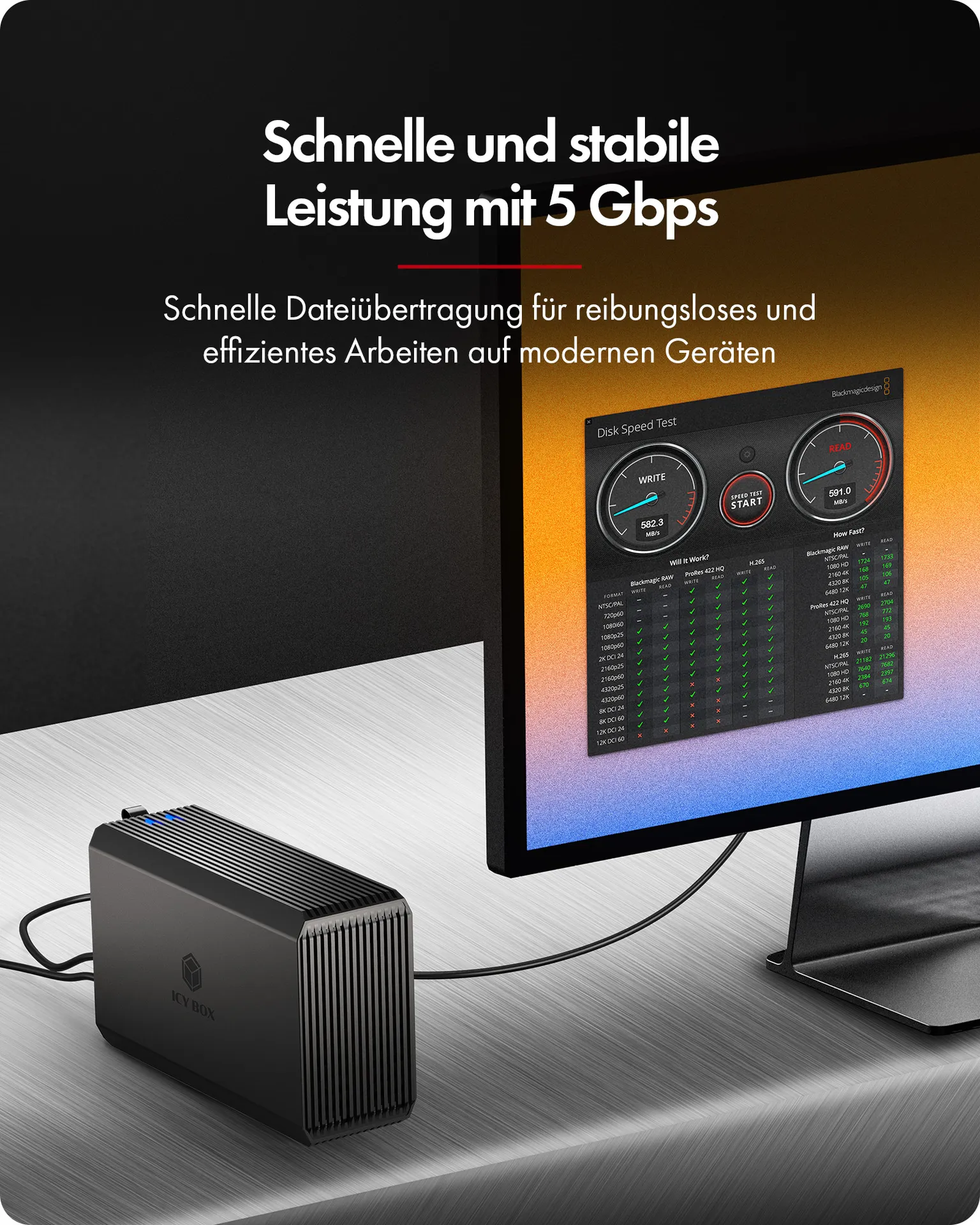 ICY BOX IB-RD3720-CU3 HDD / SSD-Gehäuse Schwarz 2.5/3.5" – Bild 5