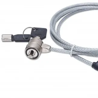 Manhattan Notebook-Sicherheitsschloss, Stahlkabel, 1,4 m lang, Metallschloss mit Schlüssel Manhattan Notebook-Sicherheitsschloss, Stahlkabel, 1,4 m lang, Metallschloss mit Schlüssel