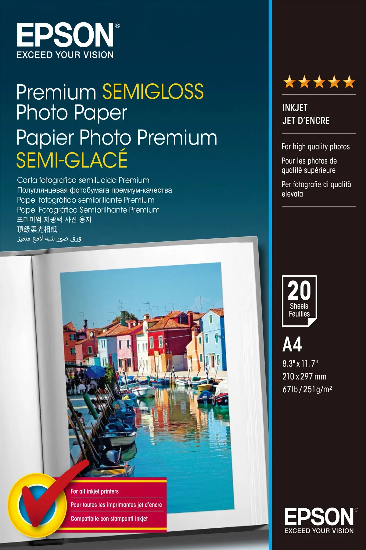 Epson Premium Semi-Gloss Photo Paper – A4 – 20 Blätter Epson Premium Semi-Gloss Photo Paper – A4 – 20 Blätter