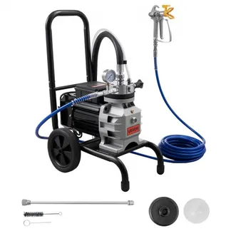VEVOR Membran-Airless-Farbspritzgerät 1100 W, Rollbares Farbspritzgerät mit 15,17 MPa Hochdruck, 10 m Hochdruckschlauch, Reinigungsnadel und Bürste, für DIY-Sprüharbeiten im Innen- und Außenbereich VEVOR Membran-Airless-Farbspritzgerät 1100 W, Rollbares Farbspritzgerät mit 15,17 MPa Hochdruck, 10 m Hochdruckschlauch, Reinigungsnadel und Bürste, für DIY-Sprüharbeiten im Innen- und Außenbereich