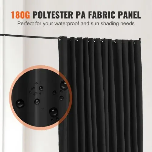 VEVOR Raumteiler Trennwand Paravent Stellwand Einzelpanel, Tragbarer Sichtschutz für Büro Schlafzimmer Esszimmer Arbeitszimmer Balkon, Raumtrenner Rollbar (308,5 x 45 x 245,5 cm), Schwarz – Bild 4