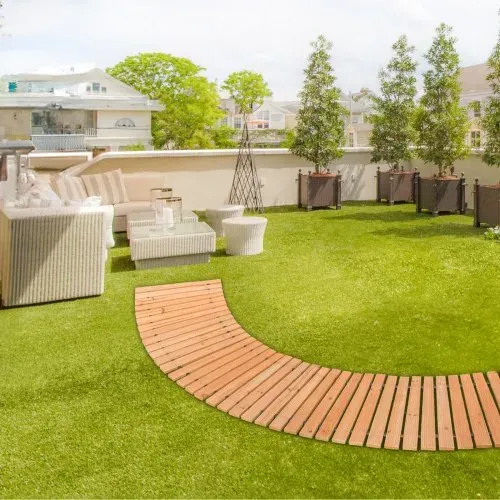VEVOR Rollweg Gartenweg 253x43 cm, Ausrollbarer Holzweg, Gehweg aus Zedernholz mit Drahtseilverbindung, Holztritt, Gartentritt, dekorative Trittplatten für die Strandpromenade, Hinterhof, Terrasse – Bild 7
