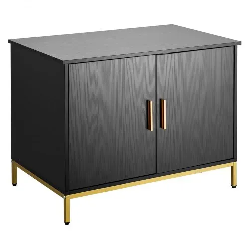 VEVOR Katzenschrank, 700x450x545 mm, Katzentoilette mit Metallbeinen & -griff, Katzenklo Schrank, Katzenhaus passend für die meisten Katzentoiletten, für Schlafzimmer & Wohnzimmer, Schwarz – Bild 9