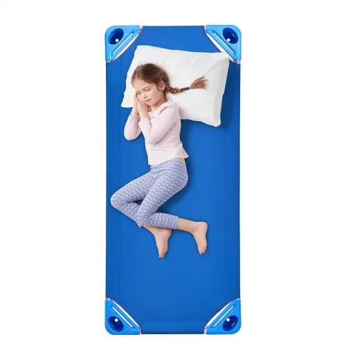 VEVOR Stapelbares Kinderbett 4er-Pack tragbare Kleinkinder-Schlafbetten, Standardgröße 130 x 57 x 15 cm, Kindertagesstättenbetten Vorschulklassenzimmer zum Schlafen Ausruhen Mittagsschlaf, blau – Bild 9