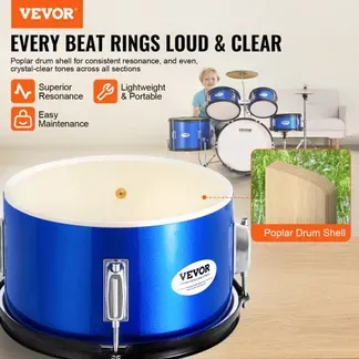 VEVOR Schlagzeugset für Kinder, 5-teilig, Anfänger-Schlagzeugset mit Bass-Toms, Snare, Standtrommel, verstellbarem Thron-Becken, Hi-Hat-Pedal und zwei Paar Drumsticks, Schlagzeugset für Kinder, blau VEVOR Schlagzeugset für Kinder, 5-teilig, Anfänger-Schlagzeugset mit Bass-Toms, Snare, Standtrommel, verstellbarem Thron-Becken, Hi-Hat-Pedal und zwei Paar Drumsticks, Schlagzeugset für Kinder, blau