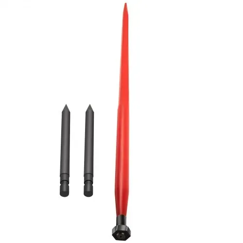 VEVOR Frontladerzinken, 125 cm, Zinken, 1360 kg Kapazität, schnell anzubringender Ballenspieß, quadratische Heuballenspeere, 1 3/4 Zoll breit, rot beschichtet, Ballengabel mit 2 Stabilisatoren – Bild 9