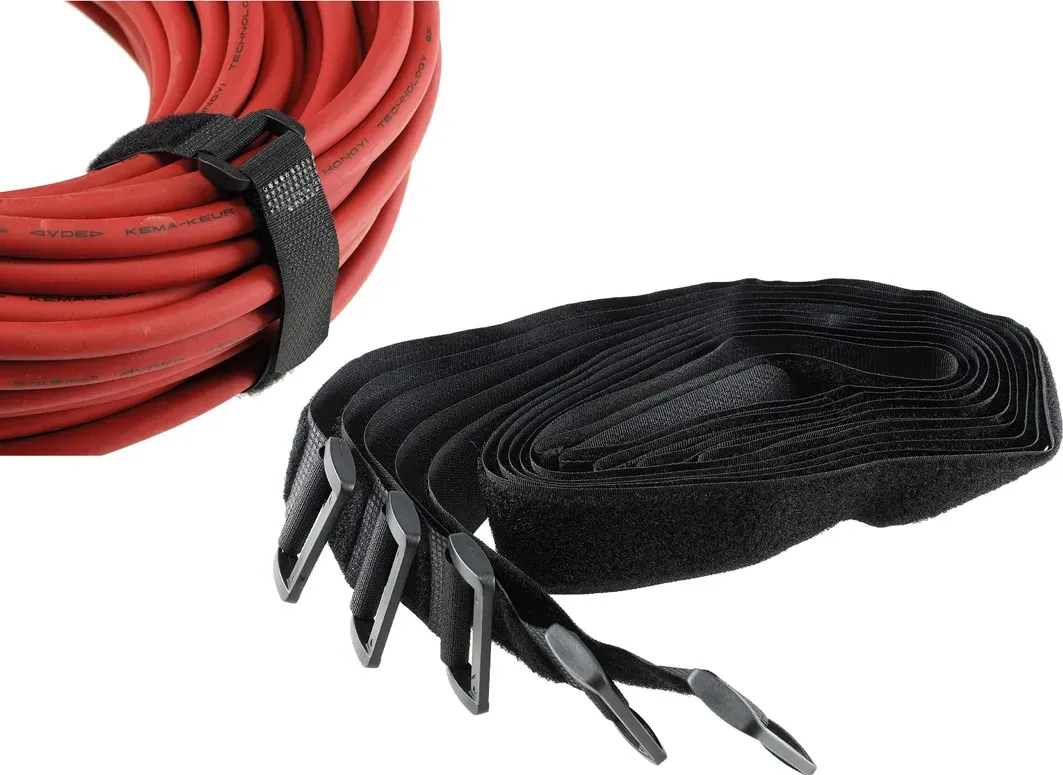 Klettband mit Öse, 5er Pack 80x3cm, schwarz Klettband mit Öse, 5er Pack 80x3cm, schwarz