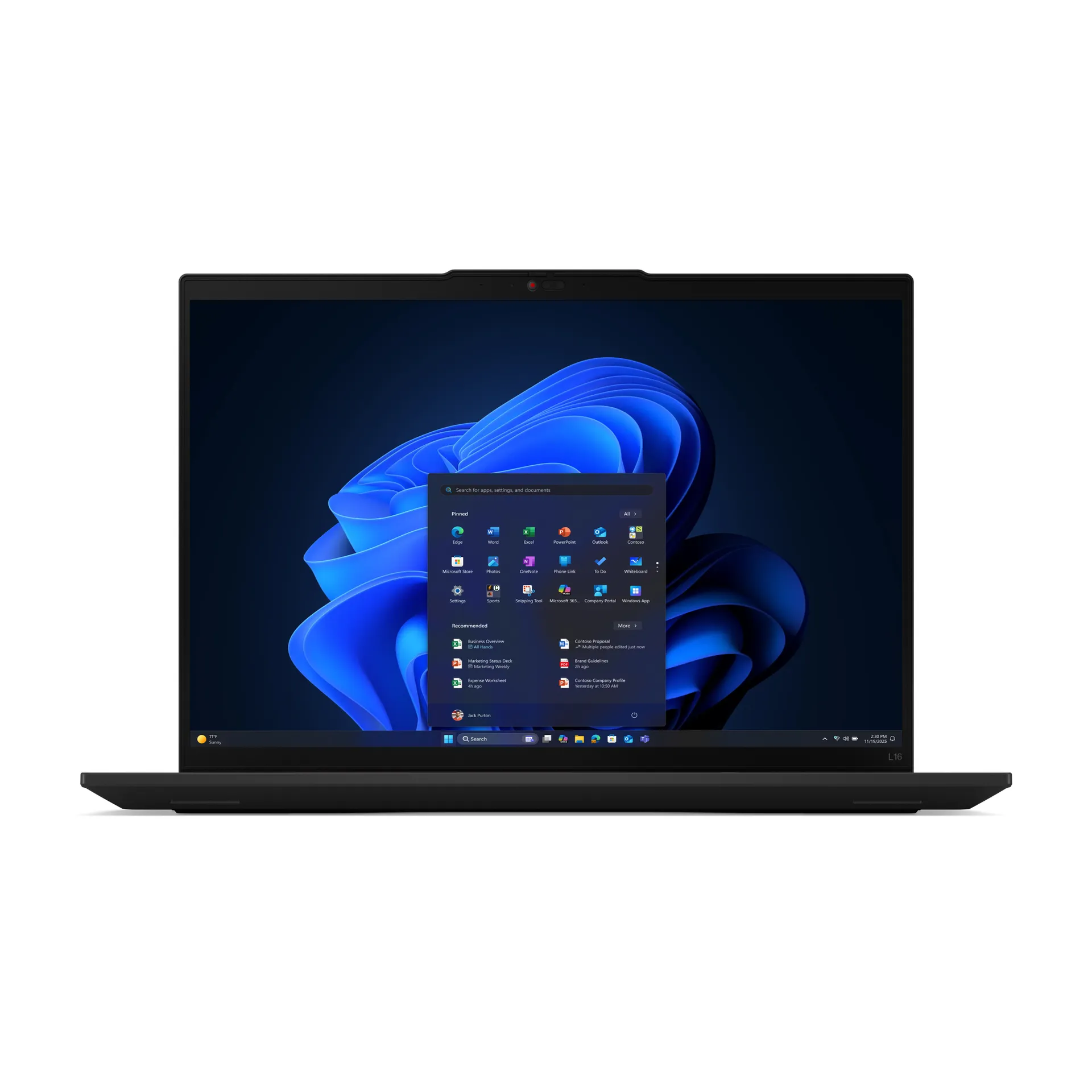Lenovo ThinkPad L16 Gen 2 (AMD) AMD Ryzen™ 7 250 Laptop 40,6 cm (16") WUXGA 32 GB DDR5-SDRAM 1 TB SSD Wi-Fi 7 (802.11be) Windows 11 Pro Deutsch Schwarz – Bild 5