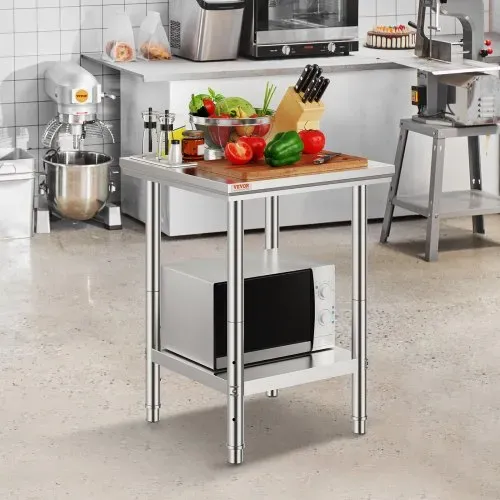 VEVOR Edelstahl Arbeitstisch 60 cm x 60 cm Essenszubereitung für die Zubereitung von Mahlzeiten, Nähen, Waschen, Basteln, Garagennutzung usw. – Bild 7