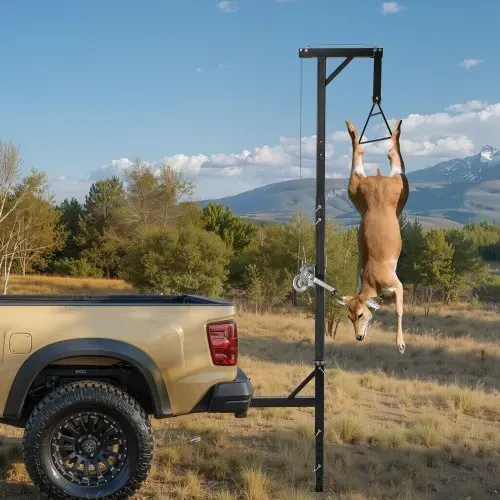 VEVOR Game Hoist mit Seilwinde & Gambrel, 272 kg Tragkraft, Lkw Wildhebezeug mit 5,08 cm Empfänger, 360-Grad-Schwenkschaft & einstellbarer Höhe, zum Häuten & Säubern von Wild im Jagdspiel – Bild 7
