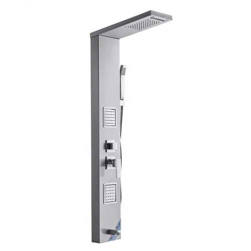 VEVOR Duschpaneel-Turmsystem (5 Modi) mit Regenwasserfall-Duschkopf, (1345 mm) Duschsäule aus 304 Edelstahl, Regenmassagesystem zur Wandmontage, mit Handbrause & Wannenauslauf & 2 Körperdüsen – Bild 9