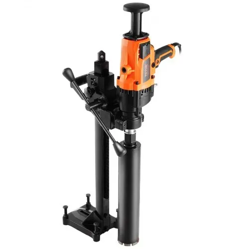 VEVOR Kernbohrmaschine Diamantkernbohrmaschine 2-18 cm Bohrdurchmesser, handgeführtes Diamant-Kernbohrgerät mit Ständer und Kernbohrer, 2600 W Beton-Kernbohrer Nass- und Trockenanwendung, für Beton – Bild 9