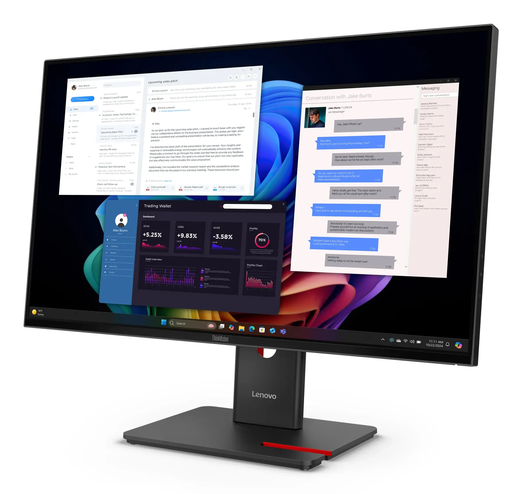 Lenovo ThinkVision T27UD-40 Monitor – Bild 2