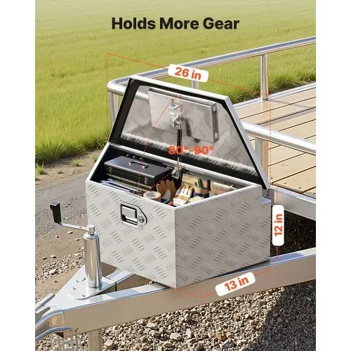 VEVOR Deichselbox Truckbox 1660 x 330 x 305 mm aus Aluminium, 50 kg Belastbare Werkzeugaufbewahrungsbox mit Schloss & Schlüsseln, Anhängerbox für Pickup-Ladeflächen RV SUVs Geländewagen, Silber VEVOR Deichselbox Truckbox 1660 x 330 x 305 mm aus Aluminium, 50 kg Belastbare Werkzeugaufbewahrungsbox mit Schloss & Schlüsseln, Anhängerbox für Pickup-Ladeflächen RV SUVs Geländewagen, Silber